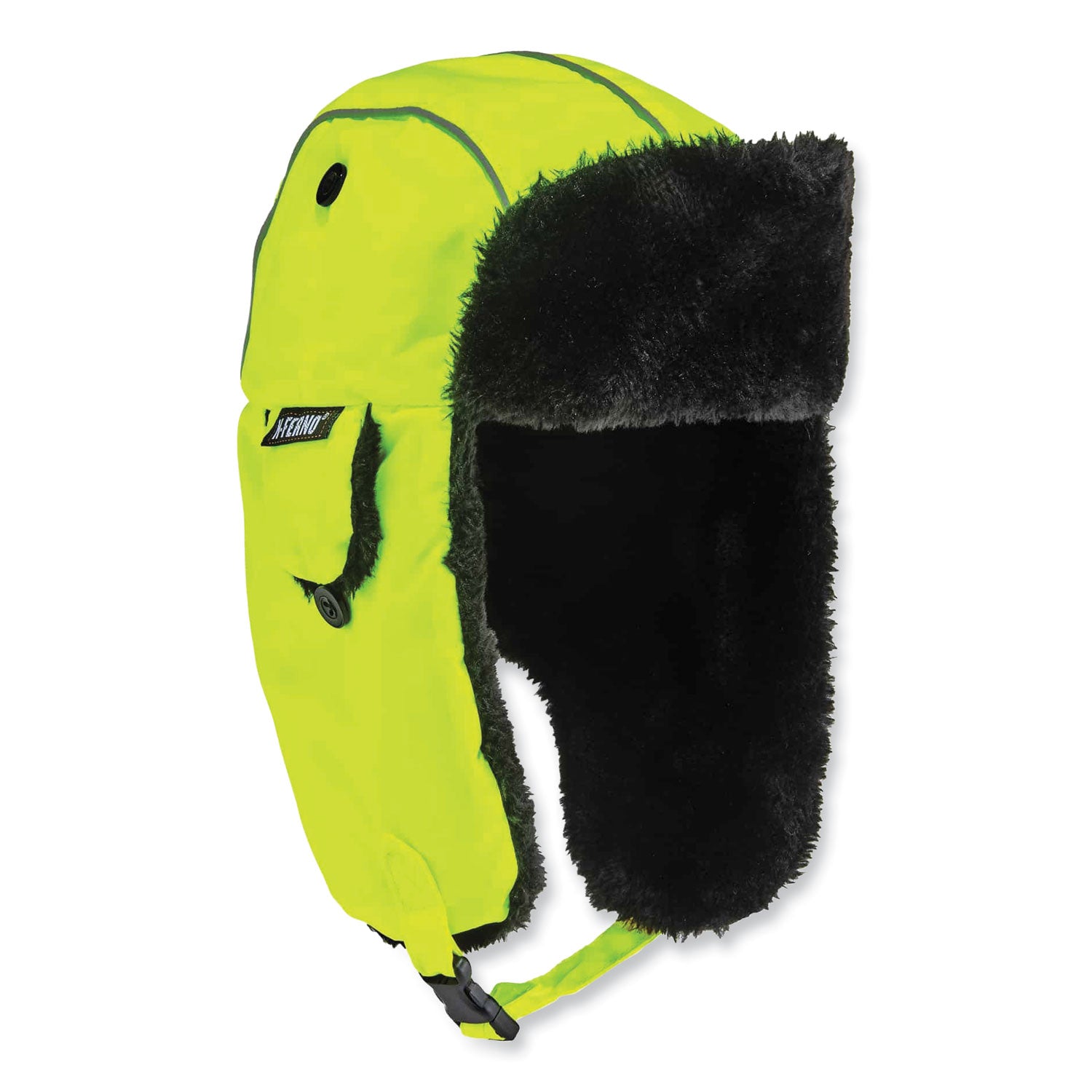 ergodyne N-Ferno 6802 Classic Trapper Hat, Small/Medium, Lime (16853)