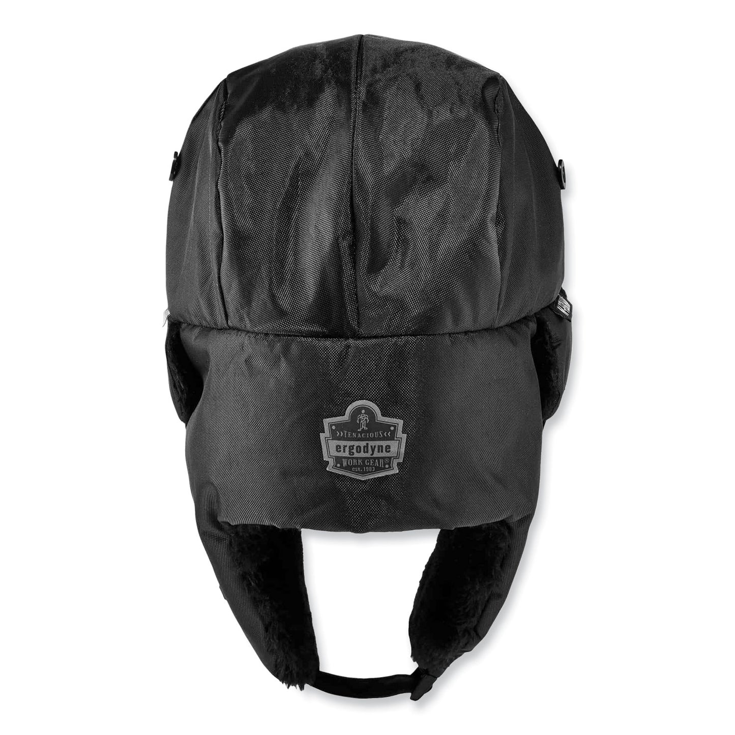 ergodyne N-Ferno 6802Z Zippered Trapper Hat, Small/Medium, Black (16857)