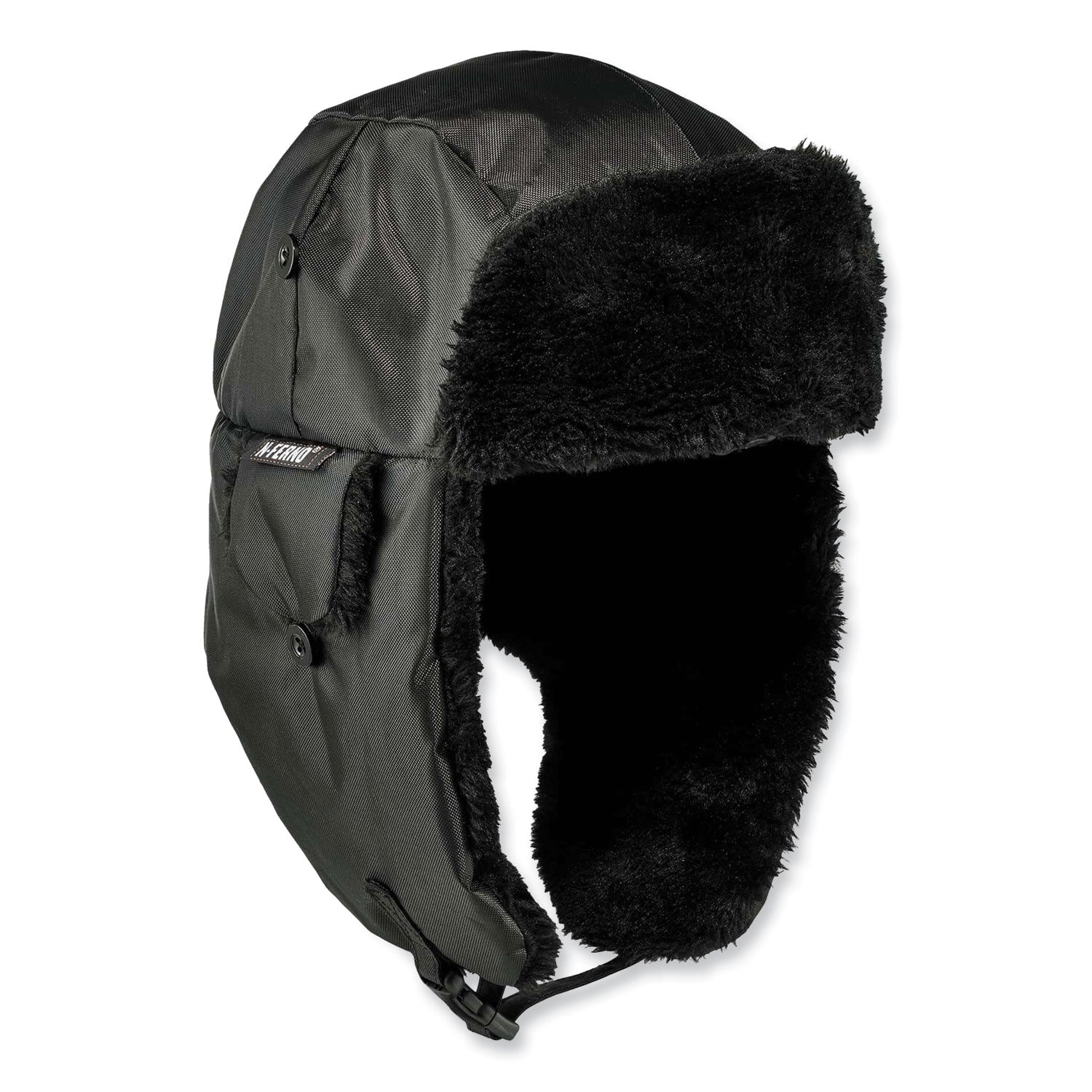 ergodyne N-Ferno 6802Z Zippered Trapper Hat, Large/X-Large, Black (16859)