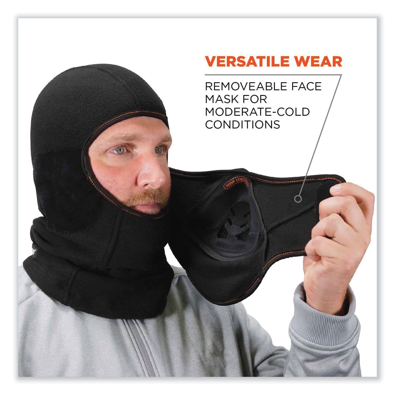 ergodyne N-Ferno 6970 Extreme Hot Rox Balaclava Face Mask, Polyester/Spandex, One Size Fits Most, Black (16971)