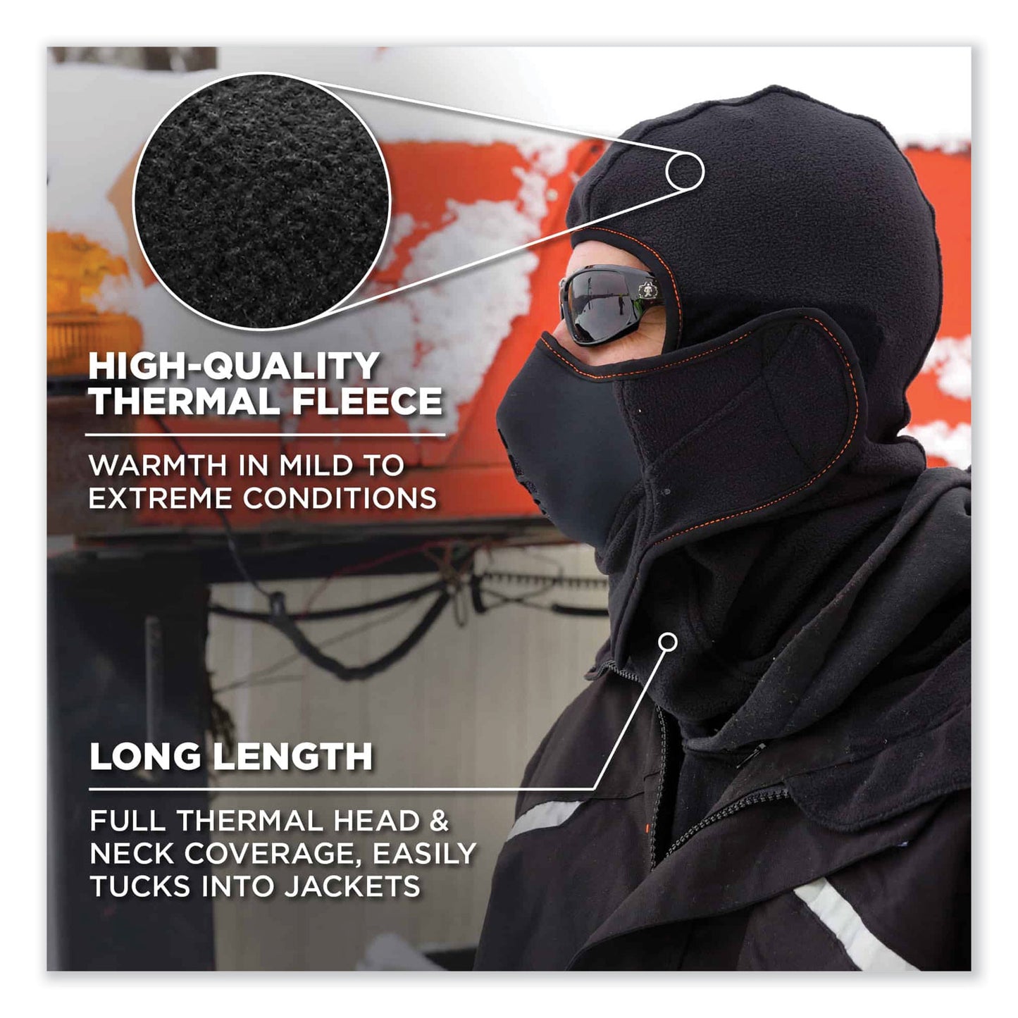 ergodyne N-Ferno 6970 Extreme Hot Rox Balaclava Face Mask, Polyester/Spandex, One Size Fits Most, Black (16971)