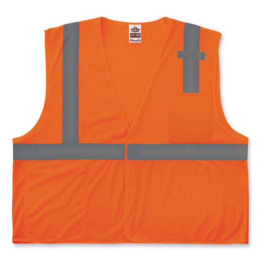 ergodyne GloWear 8210HL Class 2 Economy Mesh Hook and Loop Vest, Polyester, Small/Medium, Orange (21013)