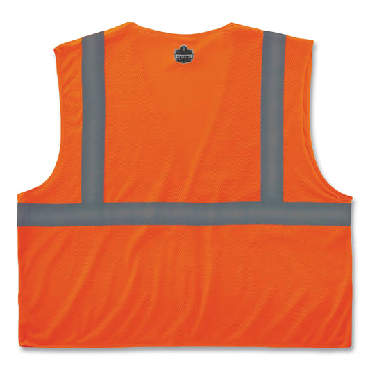 ergodyne GloWear 8210HL Class 2 Economy Mesh Hook and Loop Vest, Polyester, 4X-Large/5X-Large, Orange (21019)