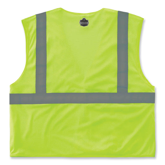 ergodyne GloWear 8210HL Class 2 Economy Mesh Hook and Loop Vest, Polyester, Small/Medium, Lime (21023)