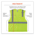 ergodyne GloWear 8210HL Class 2 Economy Mesh Hook and Loop Vest, Polyester, Small/Medium, Lime (21023)