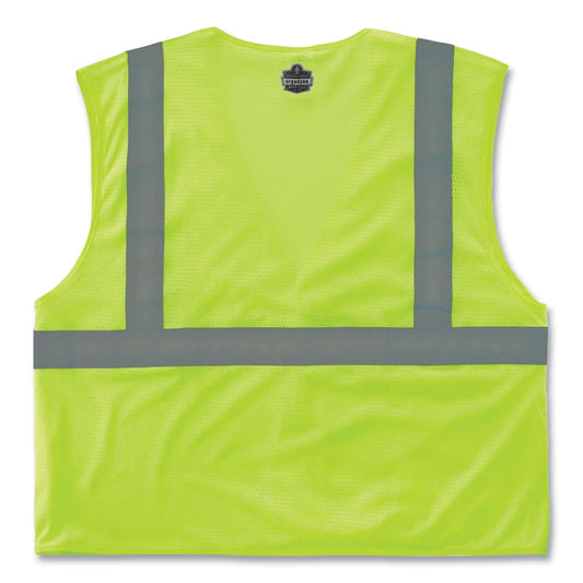 ergodyne GloWear 8210HL Class 2 Economy Mesh Hook and Loop Vest, Polyester, 2X-Large/3X-Large, Lime (21027)