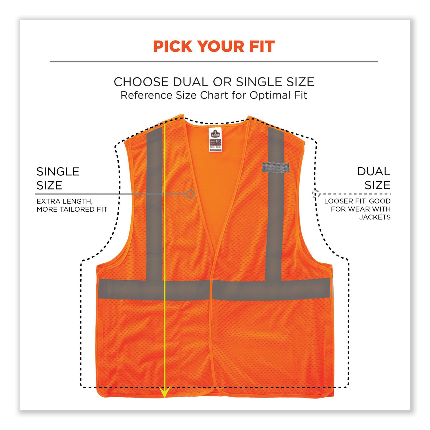 ergodyne GloWear 8215BA Class 2 Economy Breakaway Mesh Vest, Polyester, X-Small, Orange (21061)