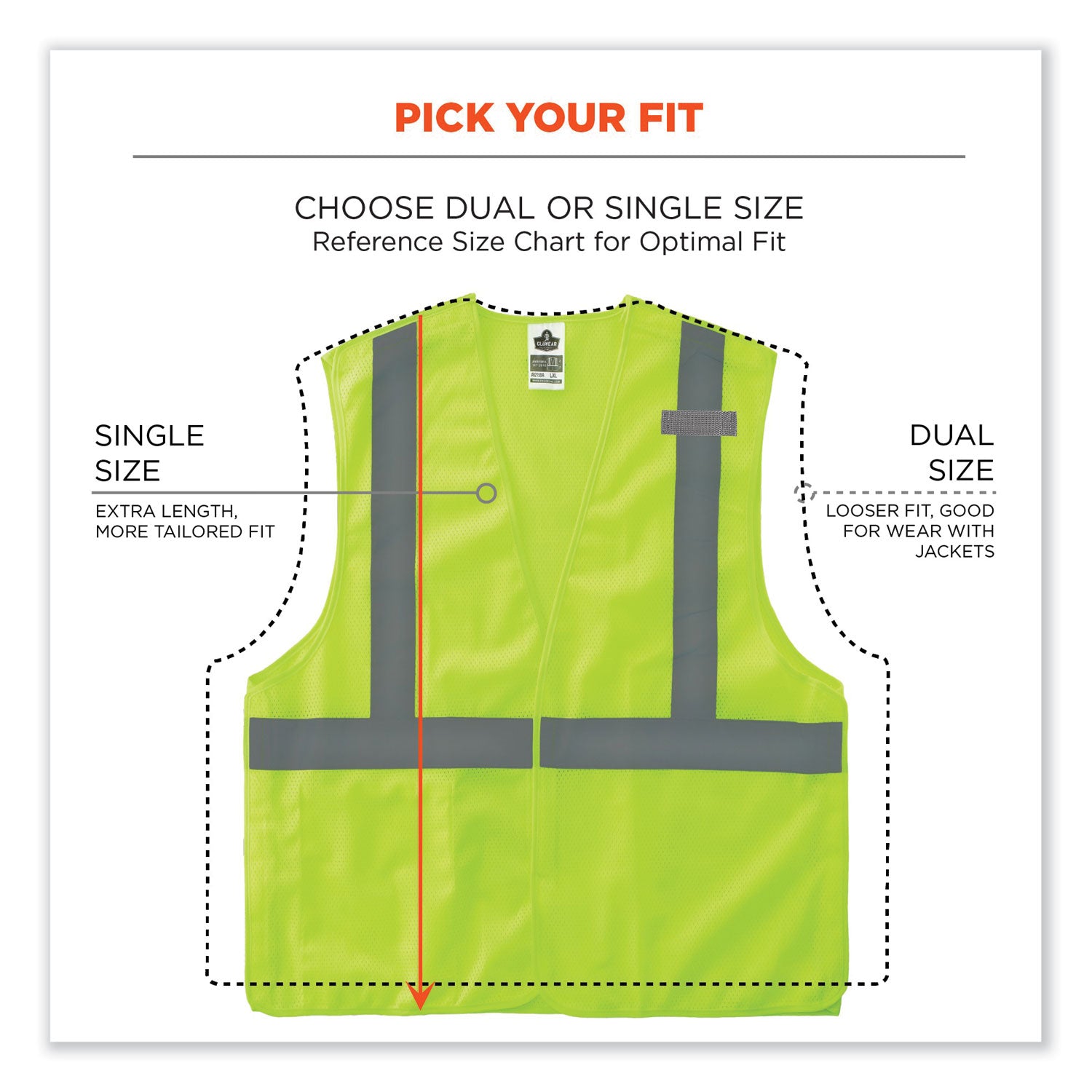 ergodyne GloWear 8215BA Class 2 Economy Breakaway Mesh Vest, Polyester, X-Small, Lime (21071)