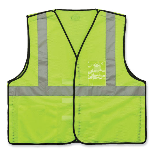 ergodyne GloWear 8216BA Class 2 Breakaway Mesh ID Holder Vest, Polyester, Small/Medium, Lime (21093)