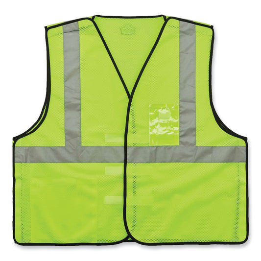 ergodyne GloWear 8216BA Class 2 Breakaway Mesh ID Holder Vest, Polyester, Large/X-Large, Lime (21095)