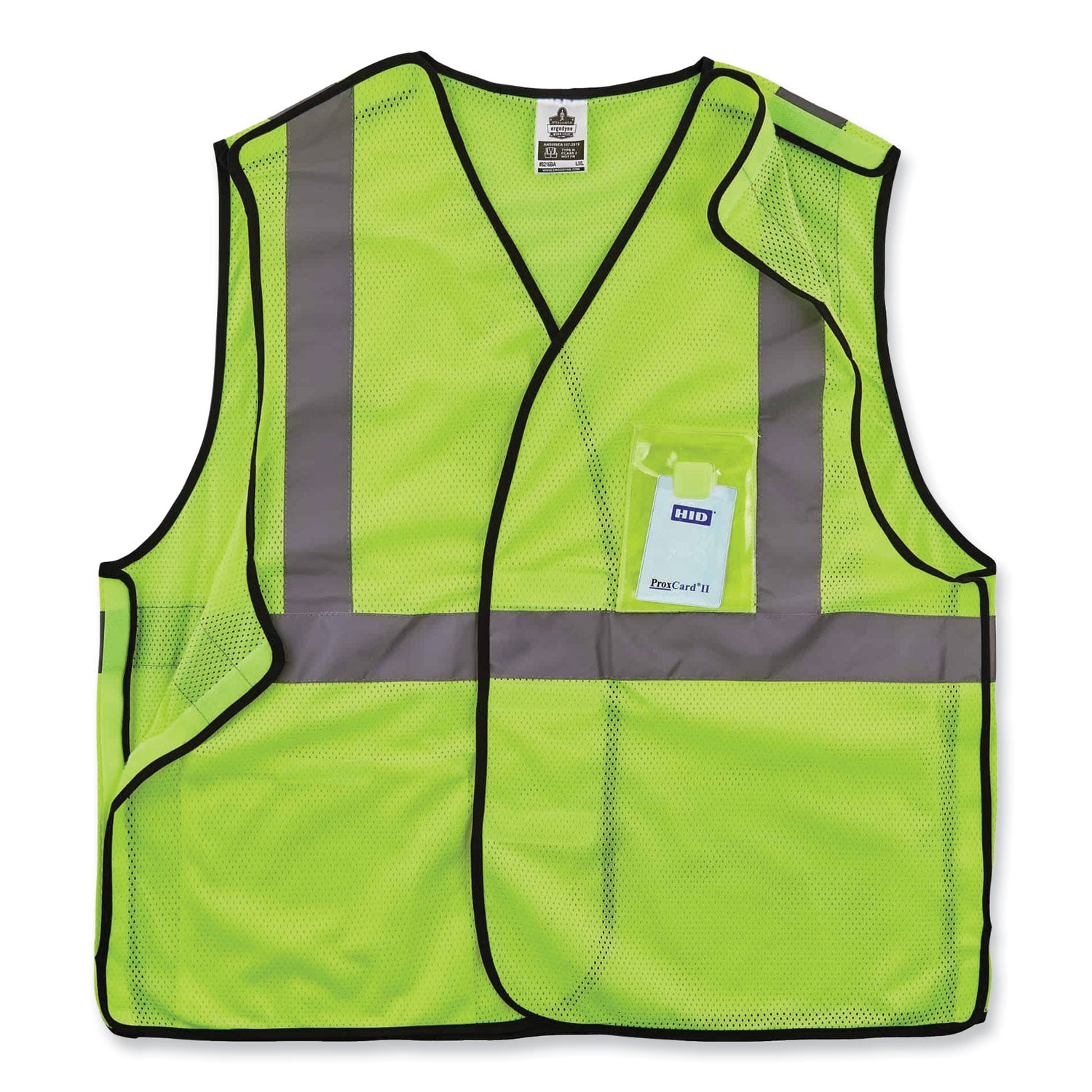 ergodyne GloWear 8216BA Class 2 Breakaway Mesh ID Holder Vest, Polyester, Large/X-Large, Lime (21095)