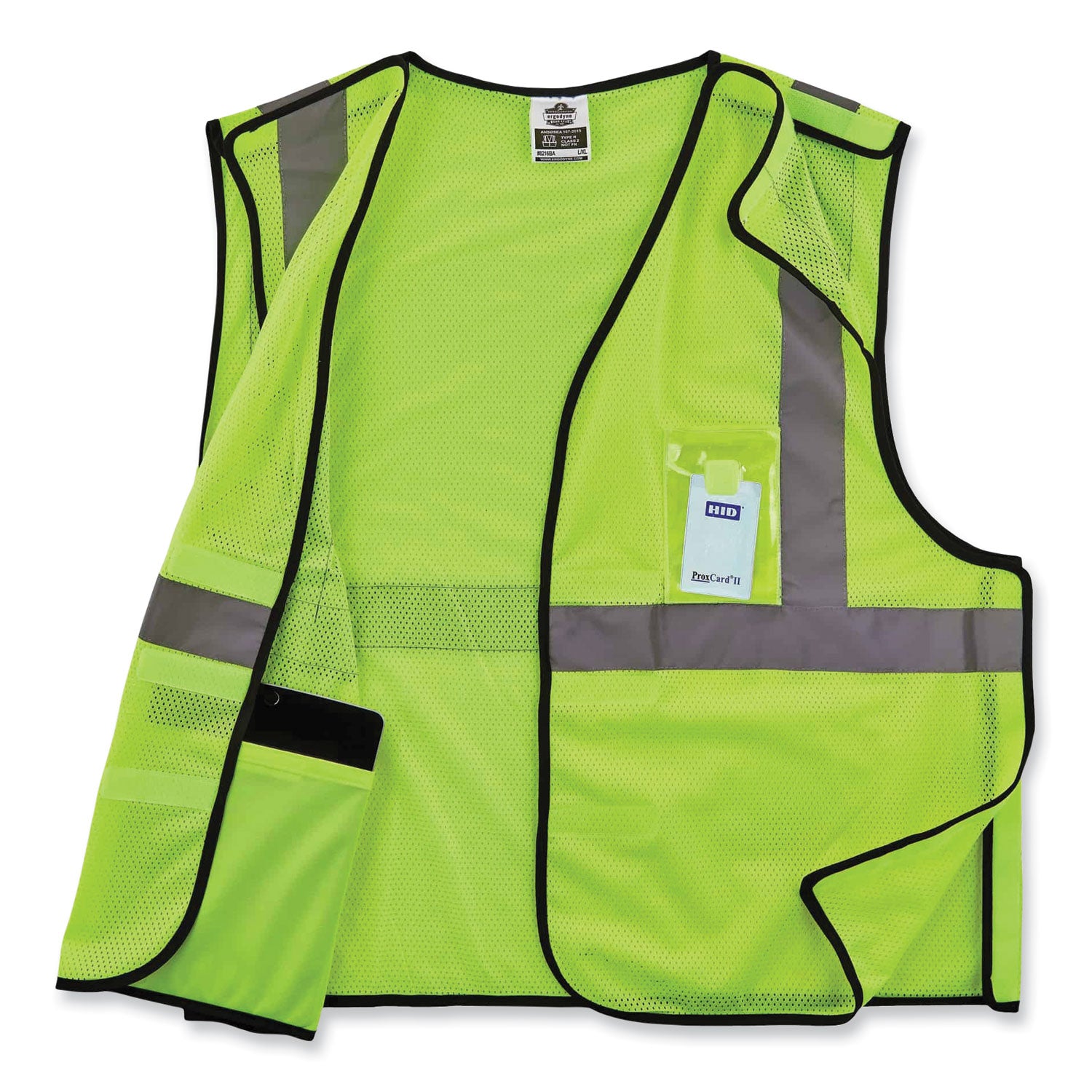 ergodyne GloWear 8216BA Class 2 Breakaway Mesh ID Holder Vest, Polyester, 2X-Large/3X-Large, Lime (21097)