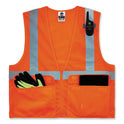 ergodyne GloWear 8220Z Class 2 Standard Mesh Zipper Vest, Polyester, Small/Medium, Orange (21113)