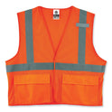 ergodyne GloWear 8220HL Class 2 Standard Mesh Hook and Loop Vest, Polyester, Small/Medium, Orange (21133)