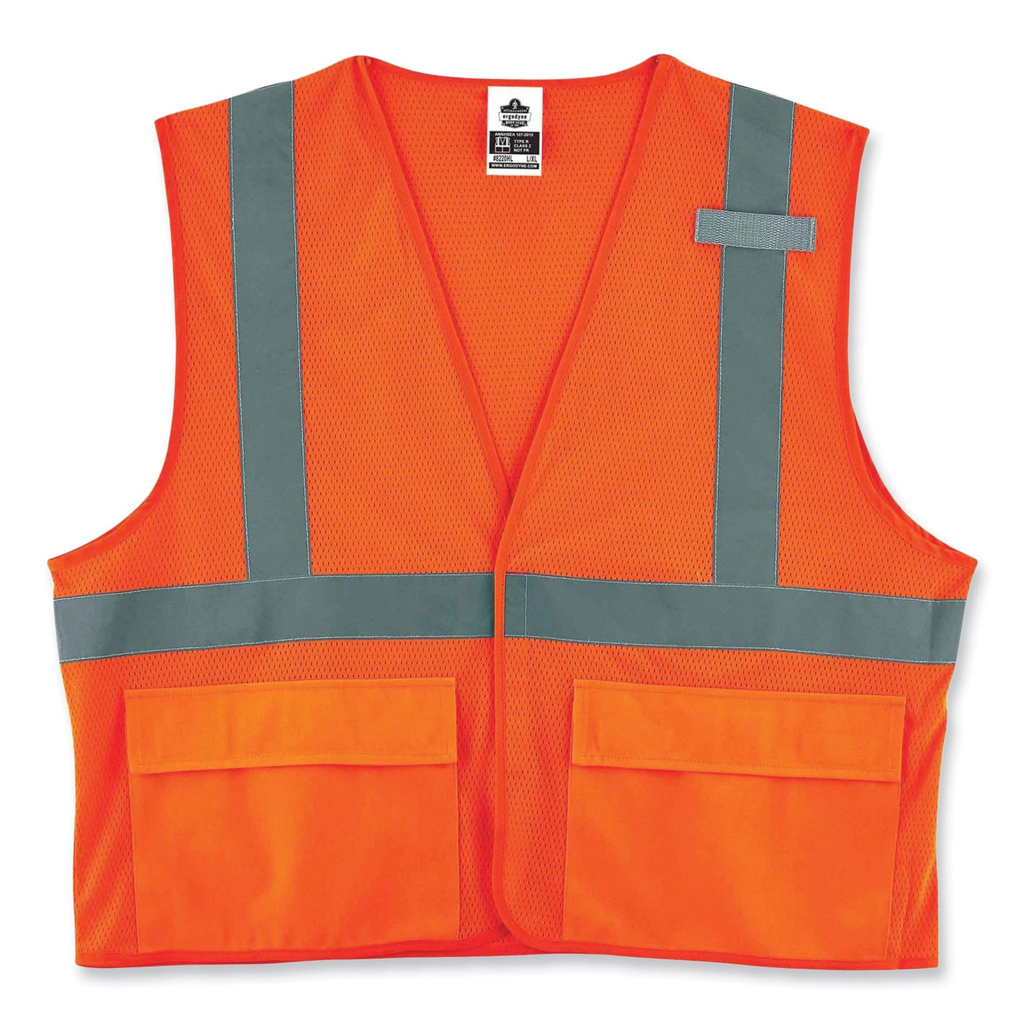 ergodyne GloWear 8220HL Class 2 Standard Mesh Hook and Loop Vest, Polyester, Small/Medium, Orange (21133)