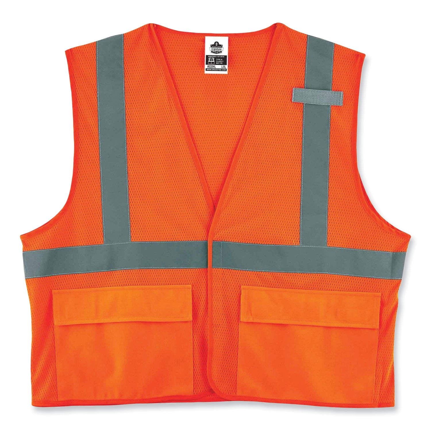 ergodyne GloWear 8220HL Class 2 Standard Mesh Hook and Loop Vest, Polyester, 4X-Large/5X-Large, Orange (21139)