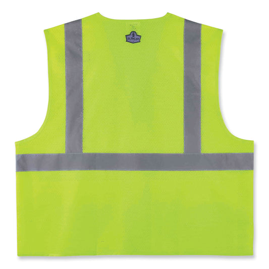 ergodyne GloWear 8220HL Class 2 Standard Mesh Hook and Loop Vest, Polyester, Small/Medium, Lime (21143)