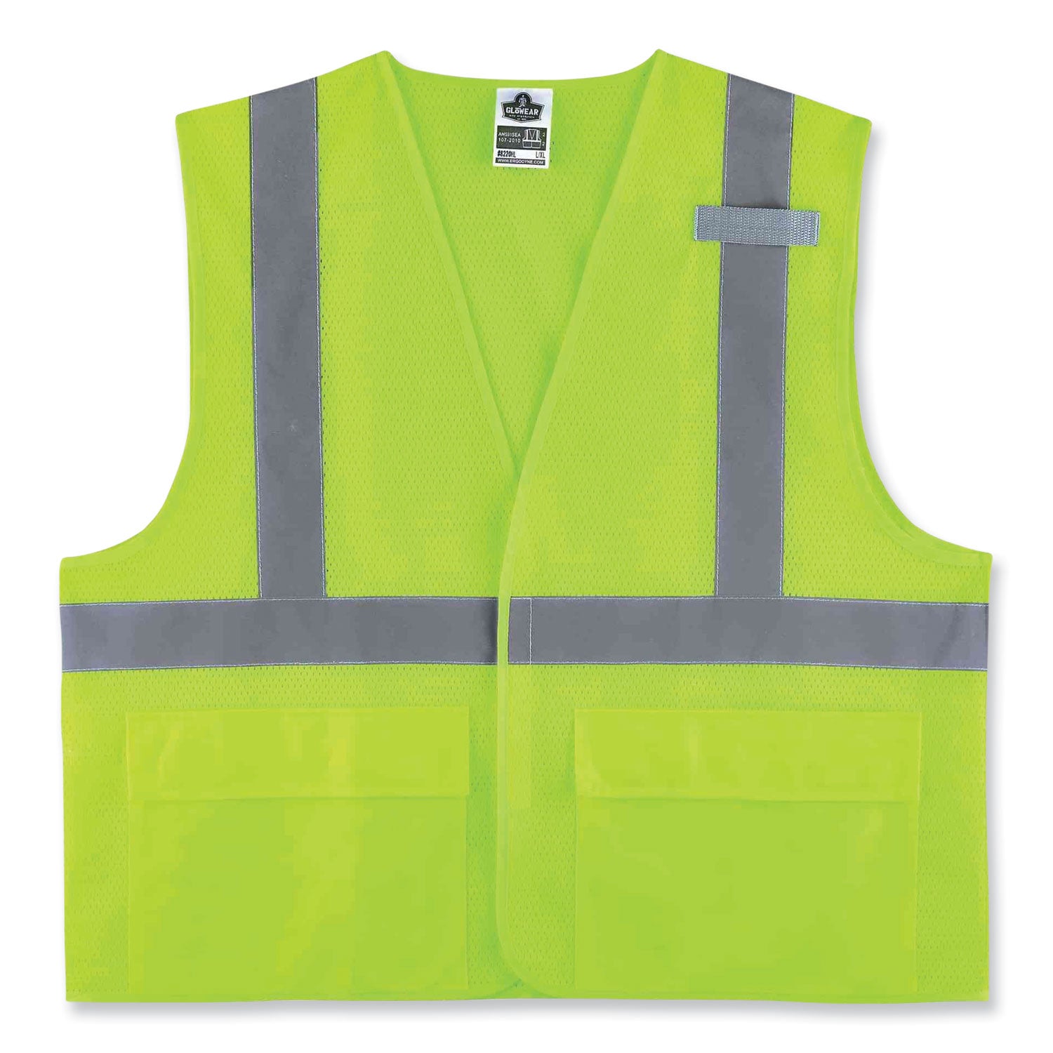 ergodyne GloWear 8220HL Class 2 Standard Mesh Hook and Loop Vest, Polyester, 2X-Large/3X-Large, Lime (21147)