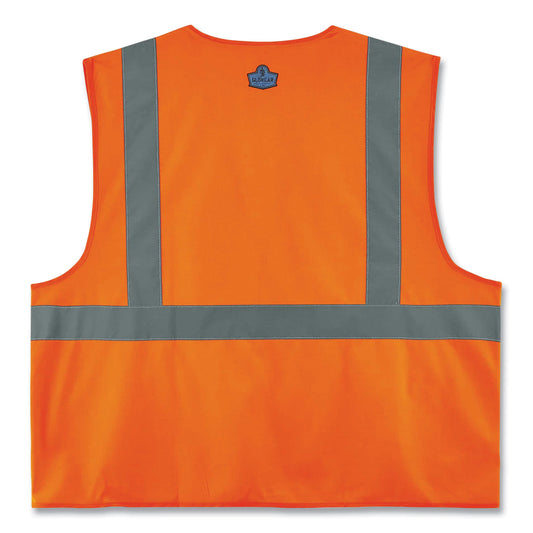 ergodyne GloWear 8225HL Class 2 Standard Solid Hook and Loop Vest, Polyester, Orange, Small/Medium (21173)