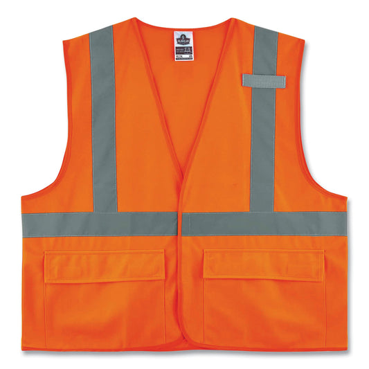 ergodyne GloWear 8225HL Class 2 Standard Solid Hook and Loop Vest, Polyester, Orange, 2X-Large/3X-Large (21177)