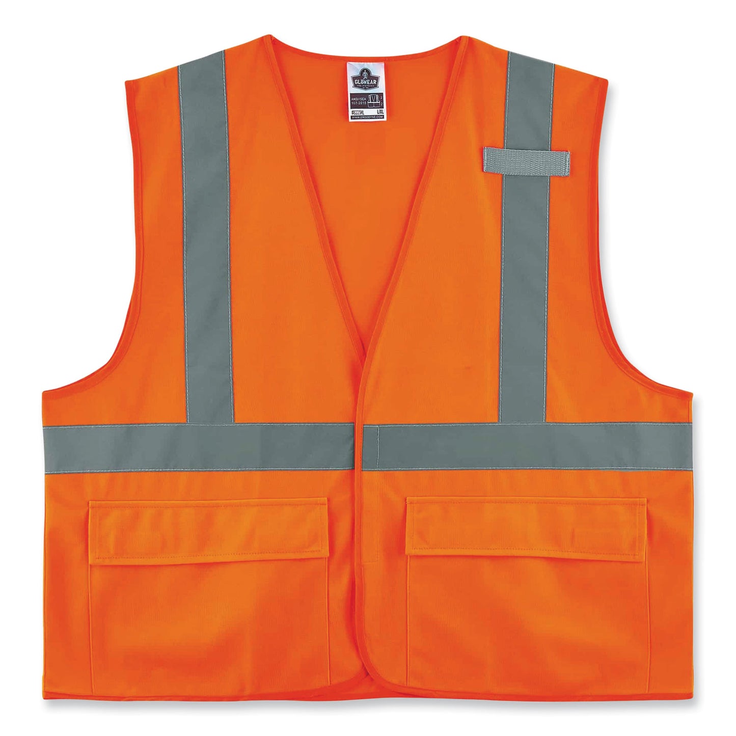 ergodyne GloWear 8225HL Class 2 Standard Solid Hook and Loop Vest, Polyester, Orange, 4X-Large/5X-Large (21179)