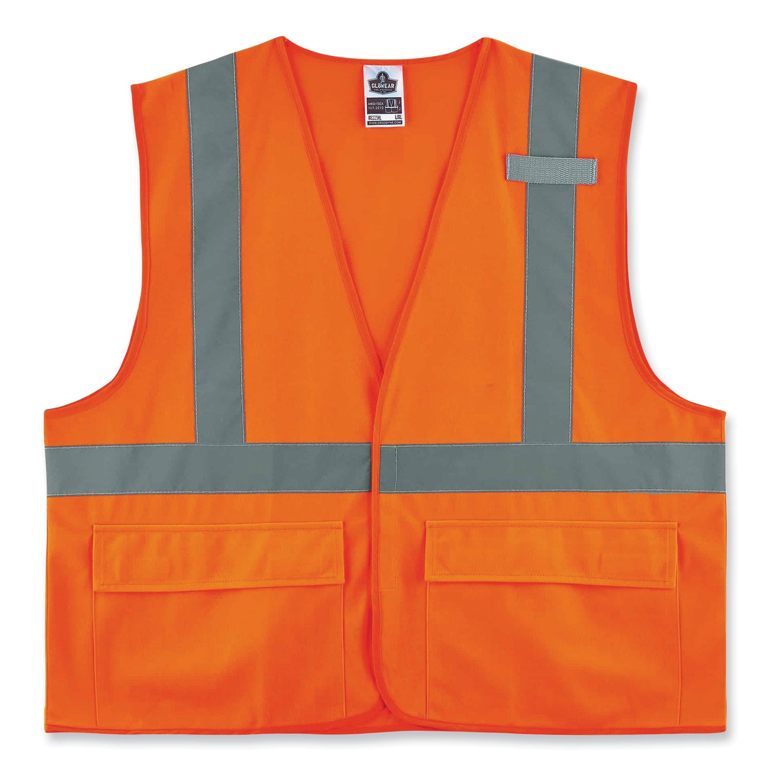 ergodyne GloWear 8225HL Class 2 Standard Solid Hook and Loop Vest, Polyester, Orange, 4X-Large/5X-Large (21179)