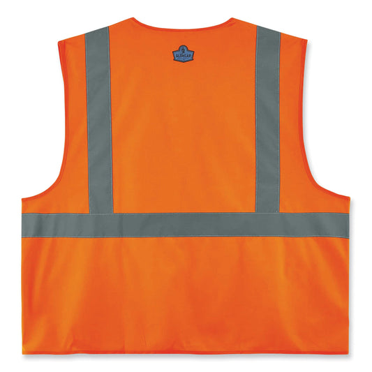 ergodyne GloWear 8225HL Class 2 Standard Solid Hook and Loop Vest, Polyester, Orange, 4X-Large/5X-Large (21179)