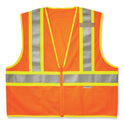 ergodyne GloWear 8230Z Class 2 Two-Tone Mesh Zipper Vest, Polyester, Small/Medium, Orange (21313)