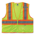 ergodyne GloWear 8230Z Class 2 Two-Tone Mesh Zipper Vest, Polyester, Large/X-Large, Lime (21325)