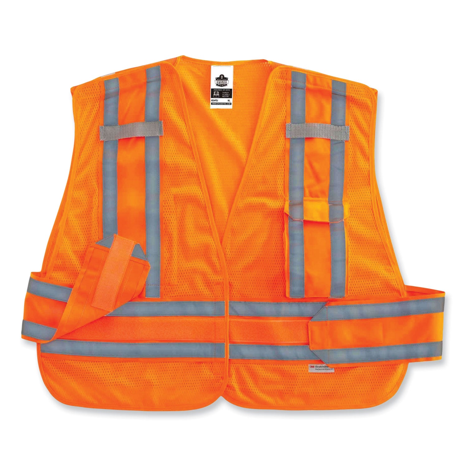 ergodyne GloWear 8244PSV Class 2 Expandable Public Safety Hook and Loop Vest, Polyester, Medium/Large, Orange (21360)