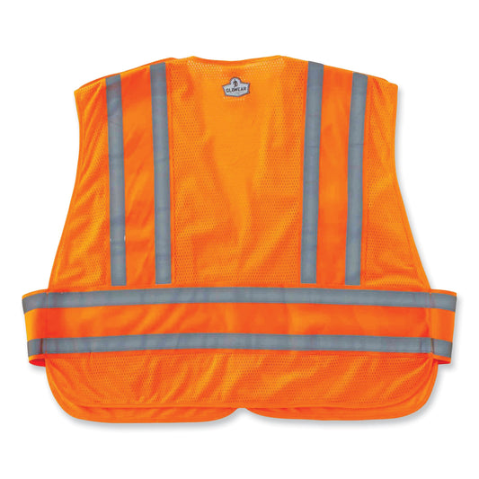 ergodyne GloWear 8244PSV Class 2 Expandable Public Safety Hook and Loop Vest, Polyester, X-Large/2X-Large, Orange (21362)