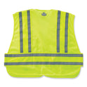 ergodyne GloWear 8244PSV Class 2 Expandable Public Safety Hook and Loop Vest, Polyester, X-Large/2X-Large, Lime (21366)