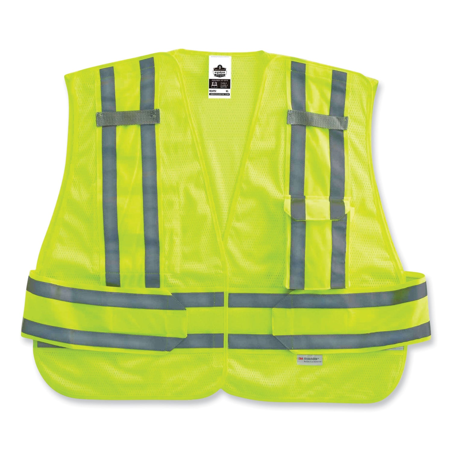 ergodyne GloWear 8244PSV Class 2 Expandable Public Safety Hook and Loop Vest, Polyester, 3X-Large Plus, Lime (21367)