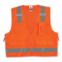 ergodyne GloWear 8250Z Class 2 Surveyors Zipper Vest, Polyester, Large/X-Large, Orange (21415)