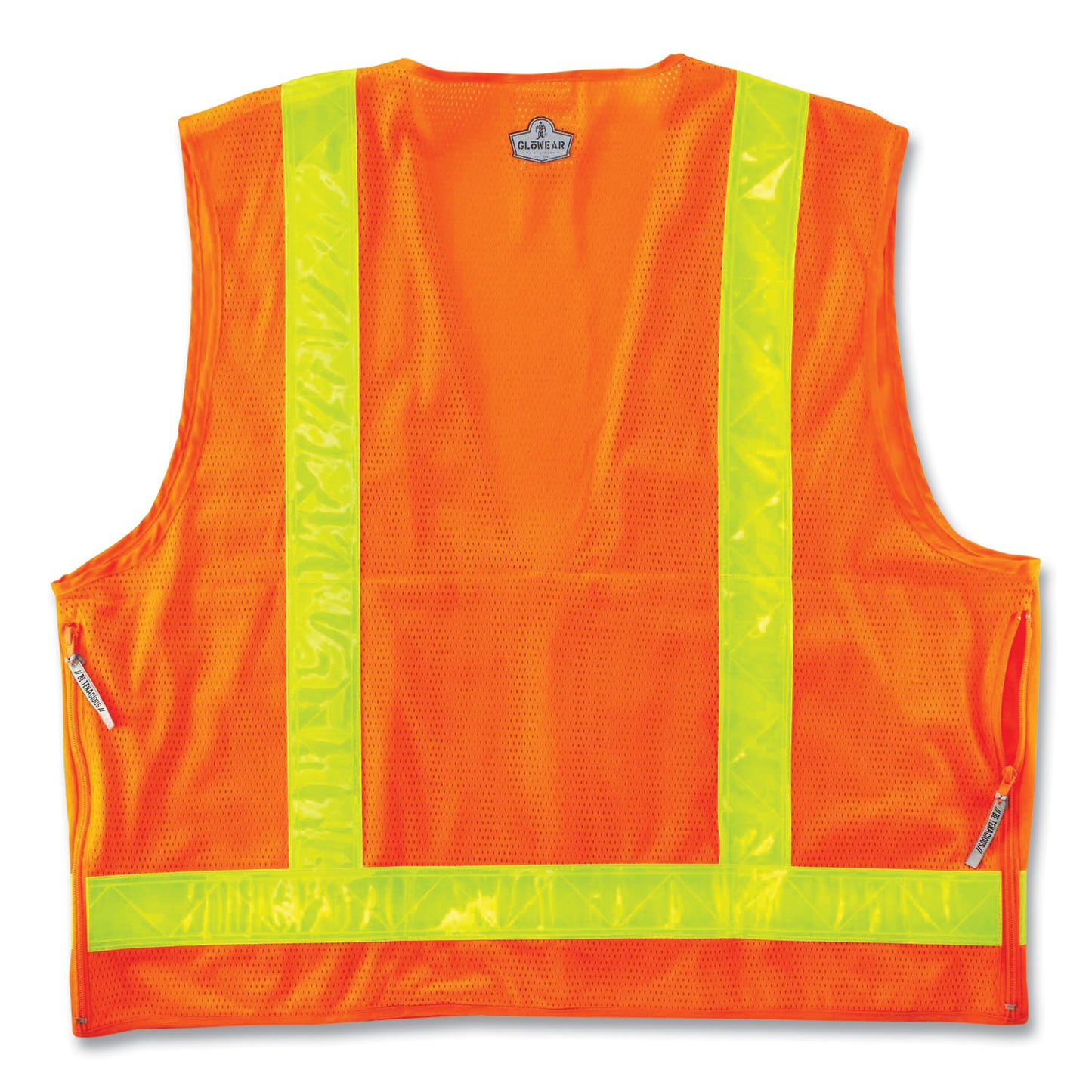 ergodyne GloWear 8250ZHG Class 2 Hi-Gloss Surveyors Zipper Vest, Polyester, Small/Medium, Orange (21433)