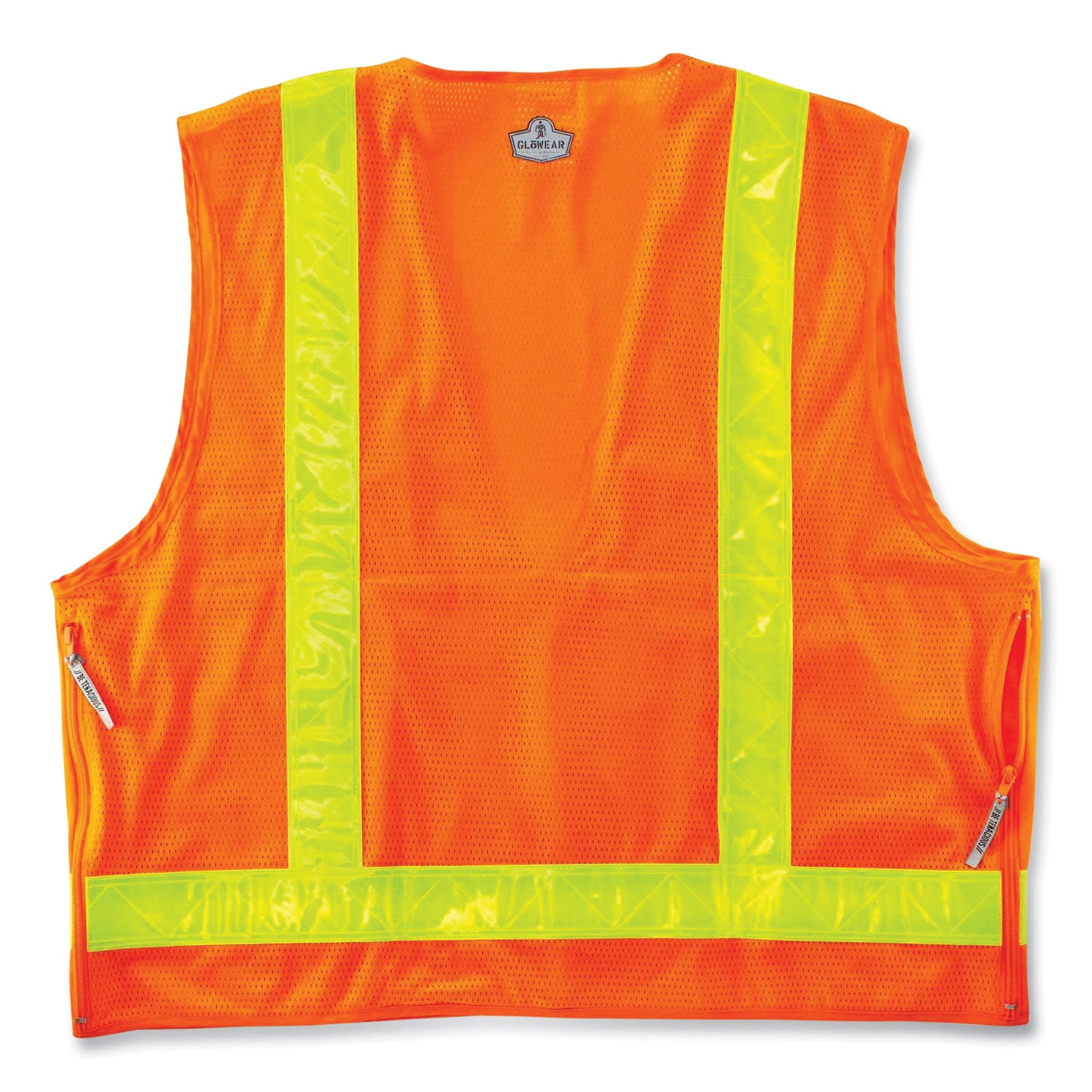 ergodyne GloWear 8250ZHG Class 2 Hi-Gloss Surveyors Zipper Vest, Polyester, 2X-Large/3X-Large, Orange (21437)