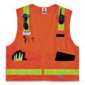 ergodyne GloWear 8250ZHG Class 2 Hi-Gloss Surveyors Zipper Vest, Polyester, 2X-Large/3X-Large, Orange (21437)