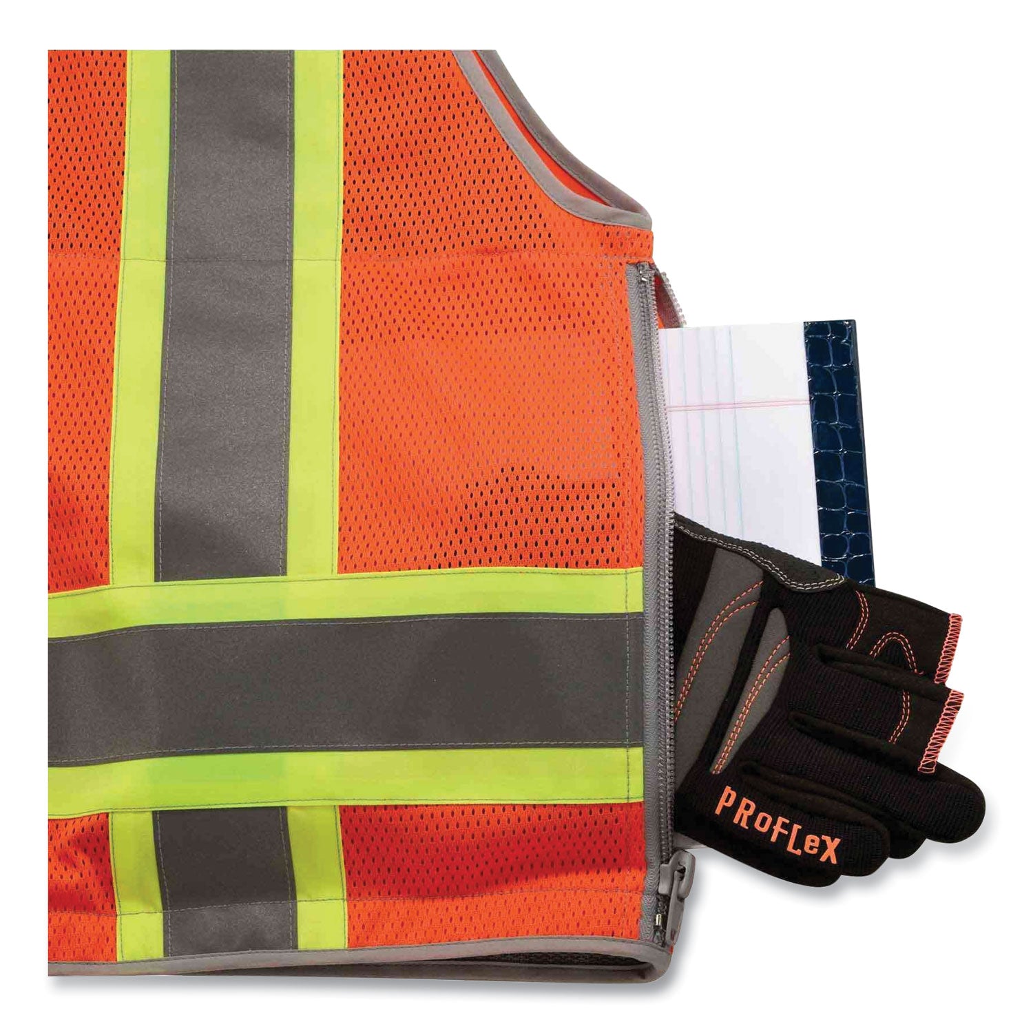 ergodyne GloWear 8254HDZ Class 2 Heavy-Duty Surveyors Zipper Vest, Polyester, Small/Medium, Orange (21453)