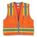 ergodyne GloWear 8254HDZ Class 2 Heavy-Duty Surveyors Zipper Vest, Polyester, 4X-Large/5X-Large, Orange (21459)