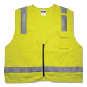 ergodyne GloWear 8262FRZ Class 2 FR Surveyor Zipper Vest, Tencel/Modacrylic/Para-aramid/Kevlar, Small/Medium, Lime (21483)