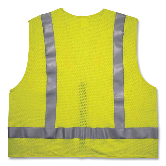 ergodyne GloWear 8262FRZ Class 2 FR Surveyor Zipper Vest, Tencel/Modacrylic/Para-aramid/Kevlar, Small/Medium, Lime (21483)