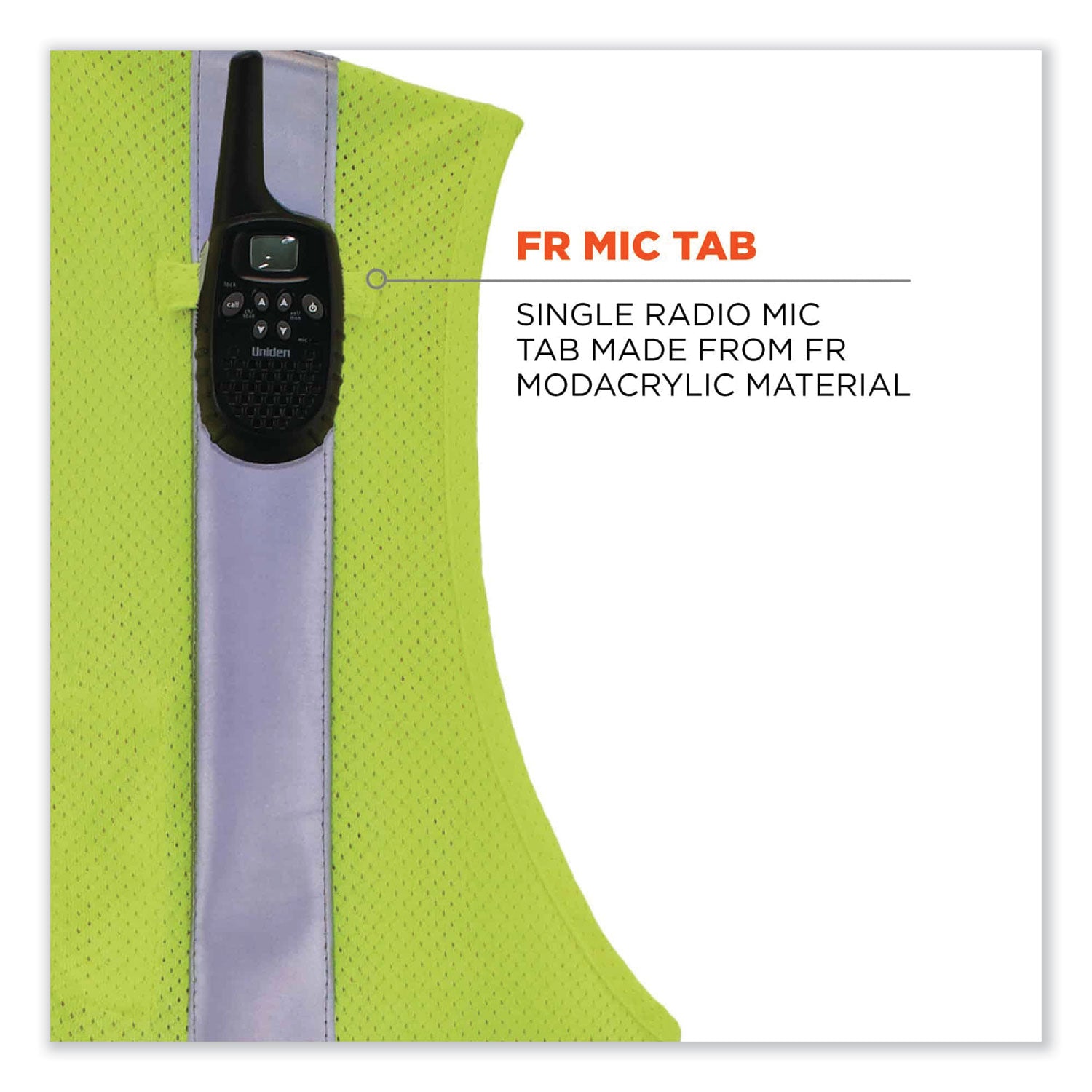 ergodyne GloWear 8260FRHL Class 2 FR Safety Hook and Loop Vest, Modacrylic/Kevlar, Small/Medium, Lime (21493)