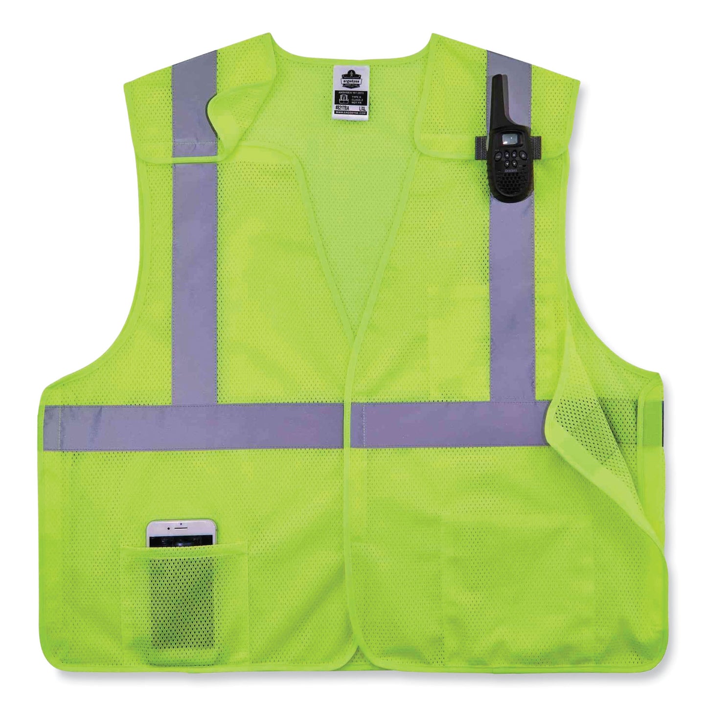 ergodyne GloWear 8217BA Class 2 Breakaway Mesh Vest, Polyester, Small/Medium, Lime (21523)