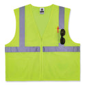 ergodyne GloWear 8256Z Class 2 Self-Extinguishing Zipper Vest, Polyester, Large/X-Large, Lime (21575)