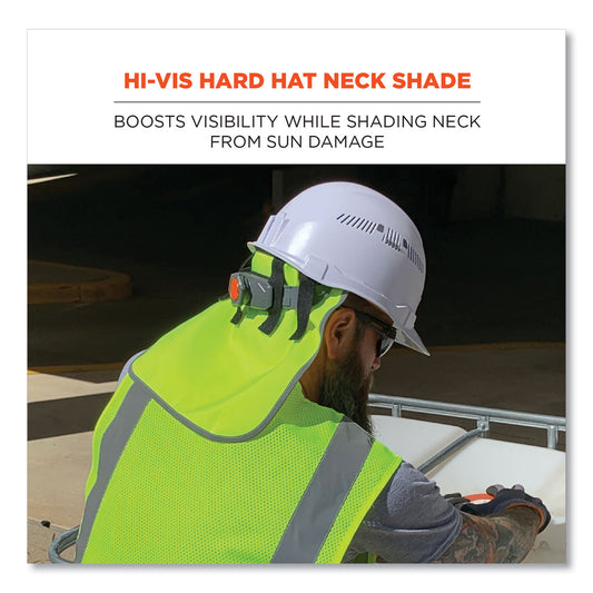 ergodyne GloWear 8006 Hi-Vis Hard Hat Neck Shade, 12.25 x 10.5, Lime (29063)