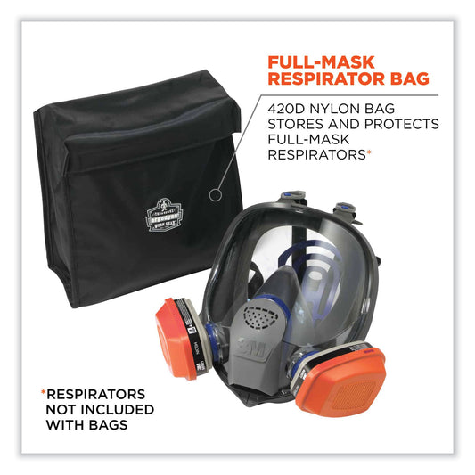 ergodyne Arsenal 5183 Full Mask Respirator Bag with Hook-and-Loop Closure, 9.5 x 4 x 12, Black (13183)