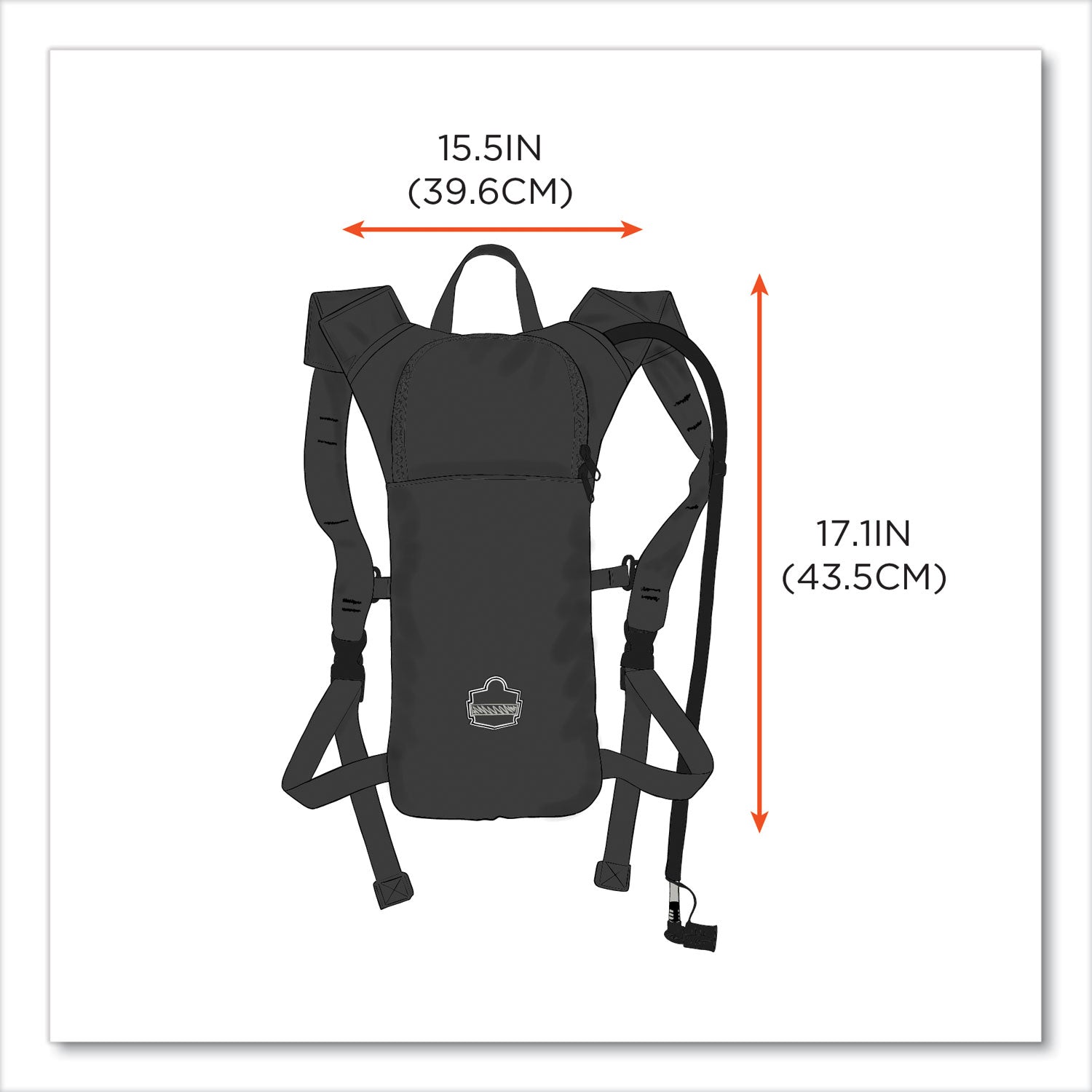 ergodyne Chill-Its 5155 Low Profile Hydration Pack, 2 L, Black (13155)