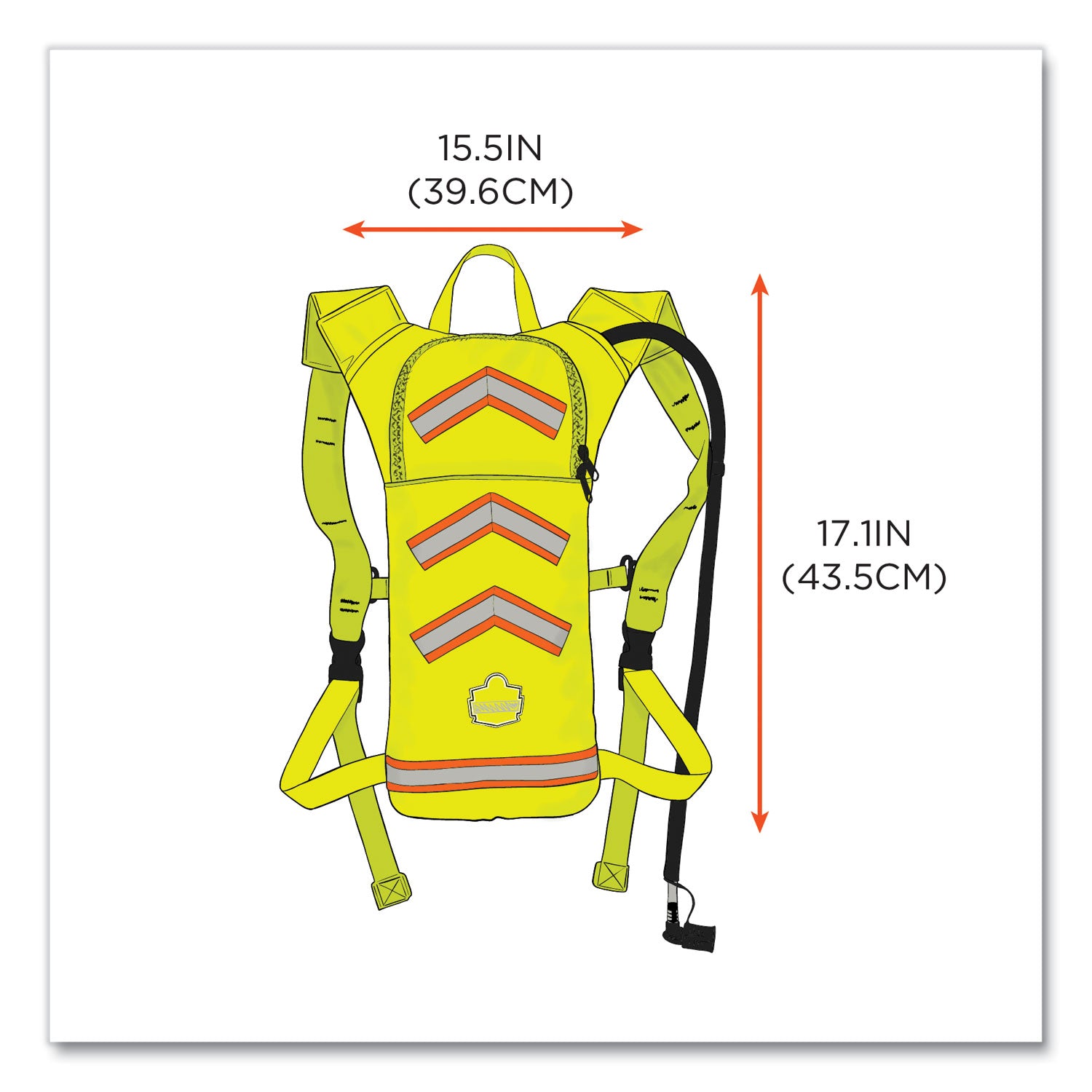 ergodyne Chill-Its 5155 Low Profile Hydration Pack, 2 L, Hi-Vis Lime (13156)