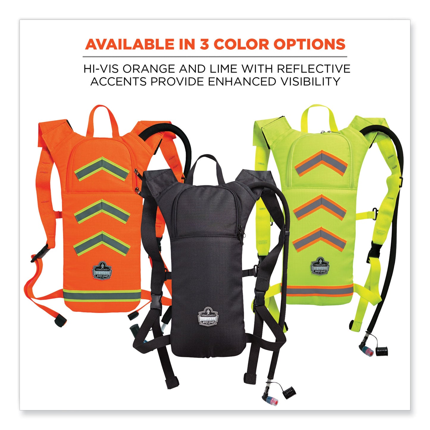 ergodyne Chill-Its 5155 Low Profile Hydration Pack, 2 L, Hi-Vis Orange (13157)