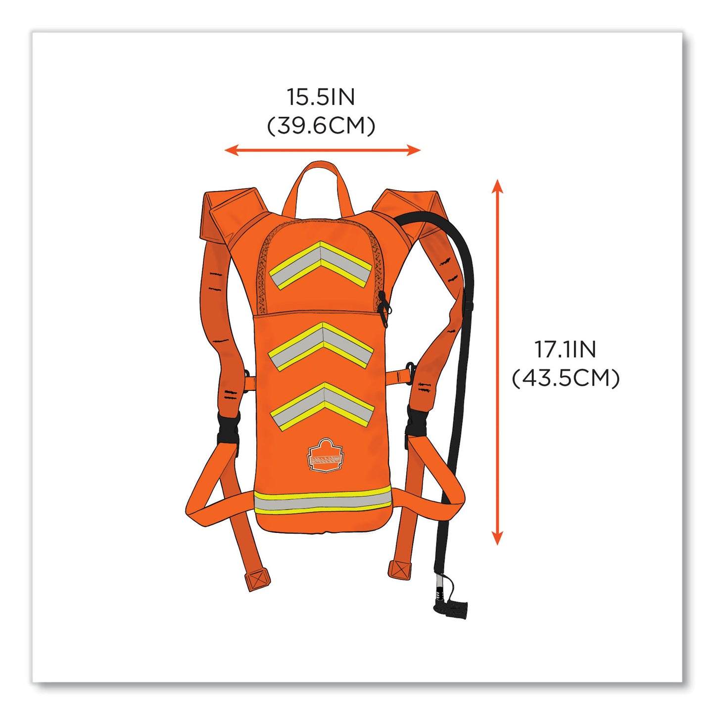 ergodyne Chill-Its 5155 Low Profile Hydration Pack, 2 L, Hi-Vis Orange (13157)